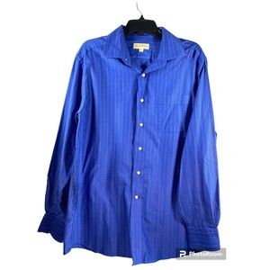 Tommy Bahama Men’s Blue Striped Long Sleeve Collared Shirt Size 16 1/2 34-35
